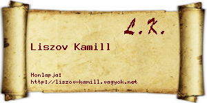 Liszov Kamill névjegykártya