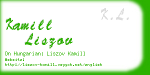 kamill liszov business card